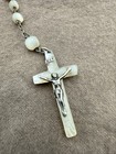 Vintage Rosary White Mother Of Pearl Beads   Crucifix