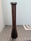 Vintage Wood Textile Bobbin Spool Large 12  Beehive With Metal Cap  americana