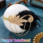 1920s Flapper Feather Headband Vintage 20s Headpiece 1 Count  pack Of 1  Gold