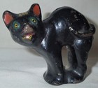 Antique Cast Iron Black Halloween Cat Doorstop Usa Statue Paperweight Hubley Toy