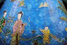 Large Chinese Antique Vintage Blue Famille Rose Porcelain Vase