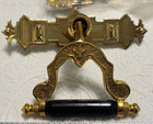 10 Eastlake Victorian Style Solid Brass Drop Pull Ebonized Wood Bar Nos Reproduc
