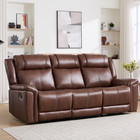 Canmov Faux Leather Recliner 3 Seat Couch manual Reclining Sofa 3-seater Chair