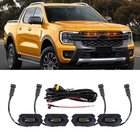 Upgraded 4 Pcs Led Grill Lights Compatible With Ford Ranger T9 2022-2025 Black
