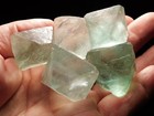Lot Of Five  Fluorescent Fluorite Octahedron Crystals 100  Natural China 171gr