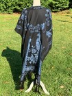Mexican Poncho Pavos Reales Peacock Fringe Gaban Woven Blue Black One Size H60
