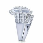 Women Luxury Silver Plated Rings Engagement Jewelry Size 6-10 Lab-created
