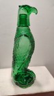 Vintage 11  Green Glass Eagle Decanter Bottle
