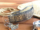22mm Iguana Genuine Leather Lizard Wrist Watch Strap Cuff Bracelet Bund Band