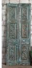 Vintage Carved Barn Door Closet Doors Blue Floral Reclaimed Sliding Door 80x32