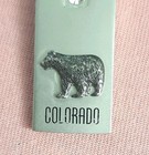 Colorado Silver Tone Keychain Bear Rhinestones Travel Souvenir
