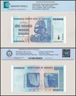 Zimbabwe 100 Trillion Dollars  2008  Aa  P-91  Unc  Tap Authenticated