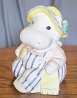 Vintage Fitz   Floyd Baby Hippo Ceramic Cookie Jar  1992
