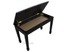 Wood Top Grand Piano Bench stool chair With Storage- Ebony Opened Item