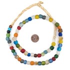 Multicolor Recycled Glass Beads 9mm Ghana African Sea Glass Round Large Hole