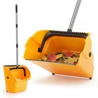 Large Jumbo Commercial Dustpan 14 2  Rolling Debris Pan With Wheels   Comb Teeth