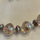 Silver   Gold Clear Faceted Crystal Beaded Necklace   Dangle Earrings Set