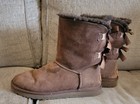 Ugg Bailey Bow Women   s Brown Suede Sheepskin Lined Mid-calf Size 8 Festival