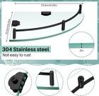 2 Pcs Corner Shower Shelf 2-tier Glass Corner Shelf Stainless Steel Wall Mounted