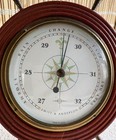 Vintage Swift   Anderson Wood   Brass Nautical Barometer Rain Gauge