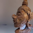 Vintage Indonesian Head Balinese Wood Carved Nepalese Asian Tourist A9