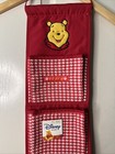 Vtg Disney Winnie Pooh Wall Hanging Organizer Pockets Baby Nursery Red White