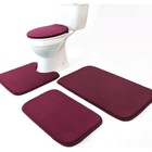 Madeals Memory Foam Bath Mat Set 4 Piece With Toilet Lid Cover And Combo Rug 