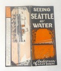 Seattle Travel Brochure  Water Tourism Birdseye Map C1940s  Elliott Bay 