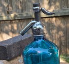 Vintage Cobalt Blue Glass Seltzer Siphon Bottle Morris Schuster Ny Czech Made