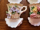 Avon Vtg Tea Cup Calender Birthstone Refrigerator Magnets