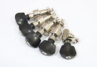 5 String Banjo Tuning Pegs  Nickel Plated  Black Plastic Button  328n-bx