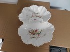 Antique Kpm Germany Porcelain Floral Divided Serving Dish Center Handle Rare