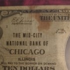 1929  10 Type 2 National Bank Note Mid-city Chicago Il Pcgs Choice Fine 15