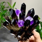 626g New Find Black purple Phantom Quartz Crystal Cluster Mineral Specimen