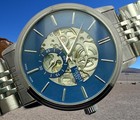 Luxury Tissot Blue Skeleton Dial Men s Automatic Refurbished Working Wristwatch