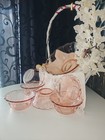 1930 s German Art Deco Pink Glass Plate Service
