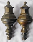 Pair Of  Large Heavy Brass Antique Finials 8 3 4  High