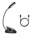 Mini Led Book Light W flexible Clip Usb Rechargeable Desk Table Lamp Xmas Gift