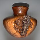 Stunning Vintage Mid Century Burl Wood Art Bud Vase 4    Tall
