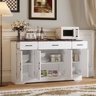 Farmhouse Sideboard Buffet Storage Cabinet Cupboard W  3 Drawer For Home Kitchen