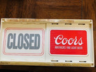 Vintage 70 s Coors Beer Bar Sign Sliding Welcome Closed Window Door Man Cave