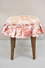 Vintage Regency Style Small Oval Mahogany Saber Leg Vanity Bench Stool