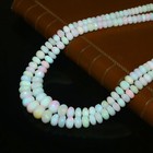95cts Ethiopian Opal Faceted Rondelle Beads White Opal Necklace Nb290