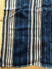 French Antique Indigo Textile Stripe Fabric 108x148cm Large Cloth Table Cover