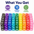 500 Pc Vintage Style D6 Dice 16mm Translucent 10 Colors Bulk Game Dice