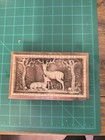 Vintage Incolay Stone Jewelry Trinket Box Wildlife Scene Deer Fox Pheasant Usa
