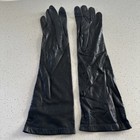 Vintage Black  Leather 14    Long Evening Gloves Small Women   s 