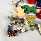 Vintage Junk Drawer Lot Ornaments Toys Pins Buttons Tokens Glasses Dice   More