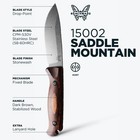 Benchmade Saddle Mountain Fixed Blade Drop Point Knife  Laminated Wood - 15002