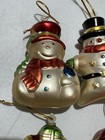 Vintage Christmas Tree Ornaments Lot Of 4 Plastic Snowman Sleigh Santa